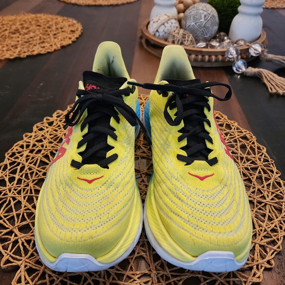 Hoka Mach 5 Women's Sneakers in Vibrant Yellow and Blue - Size 9.5 - Picture 3 of 5